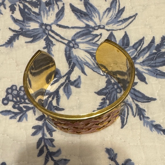 Lilly Pulitzer Gold and Pink Woven Cuff Bracelet - Picture 6 of 6